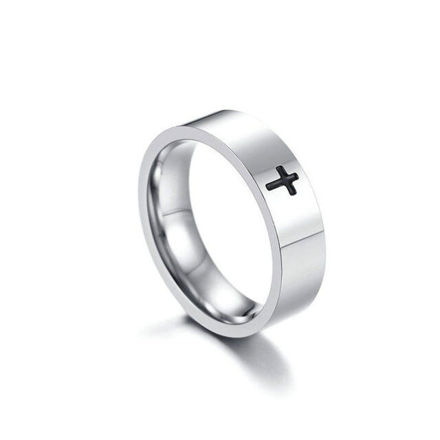 Sterling Silber Kreuz Ring für Männer-3