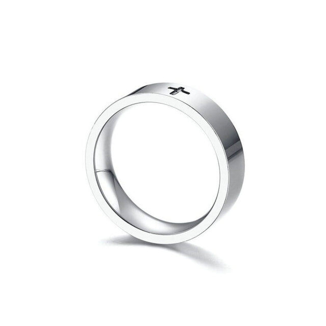 Sterling Silver Cross Ring for Men-4