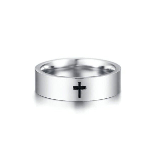 Sterling Silber Kreuz Ring für Männer-2