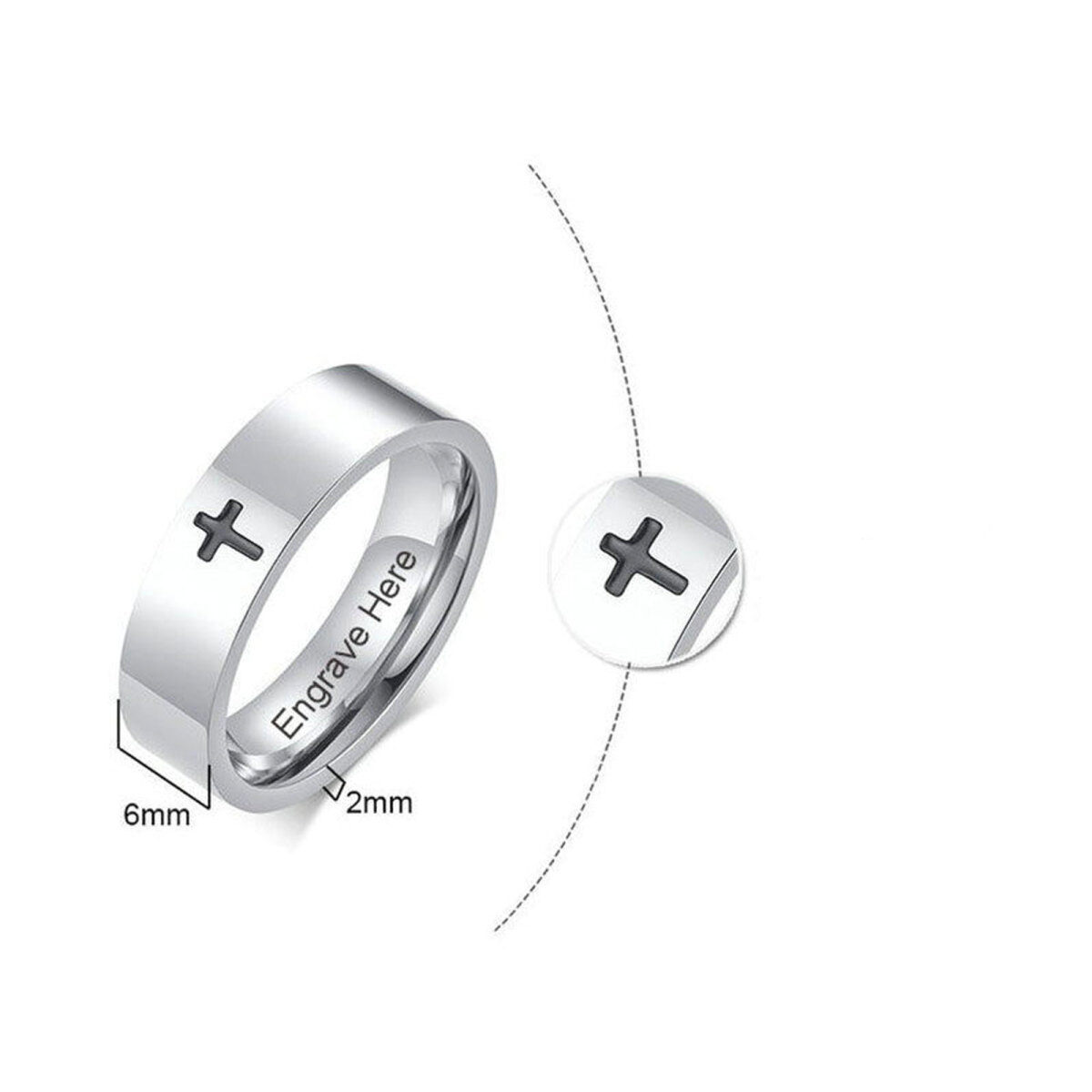 Sterling Silber Kreuz Ring für Männer-6