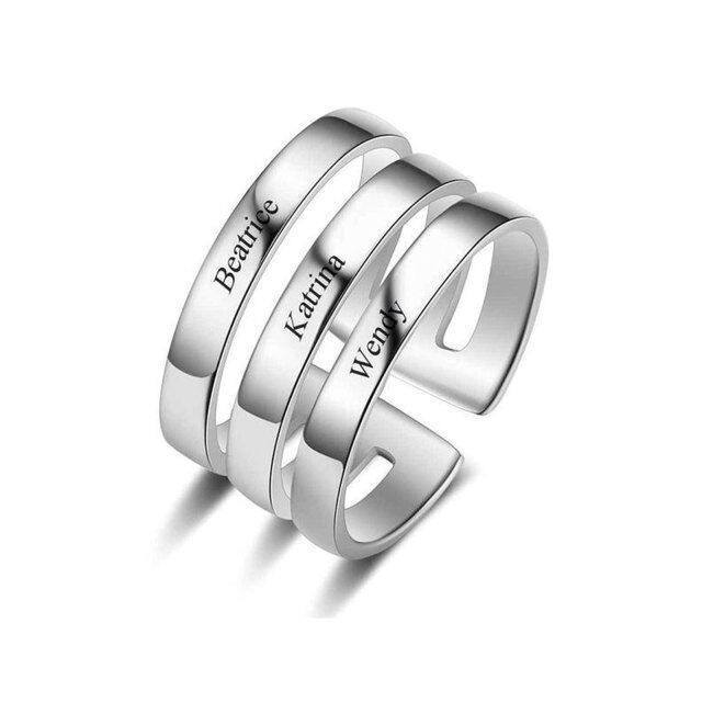 Sterling Silver Classic Name Ring-0