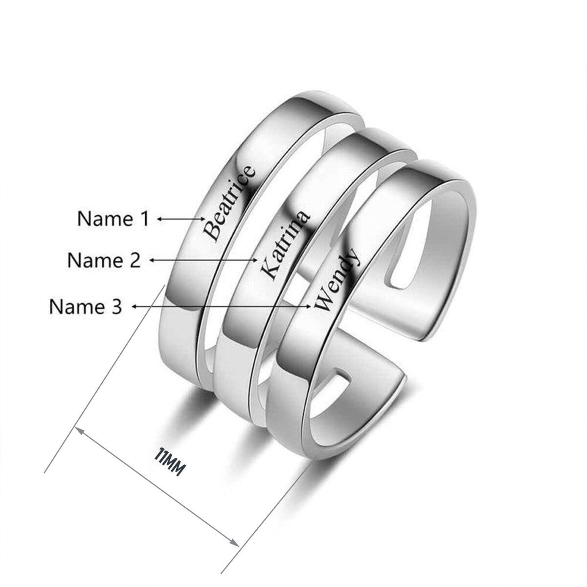 Sterling Silber Klassischer Namensring-4