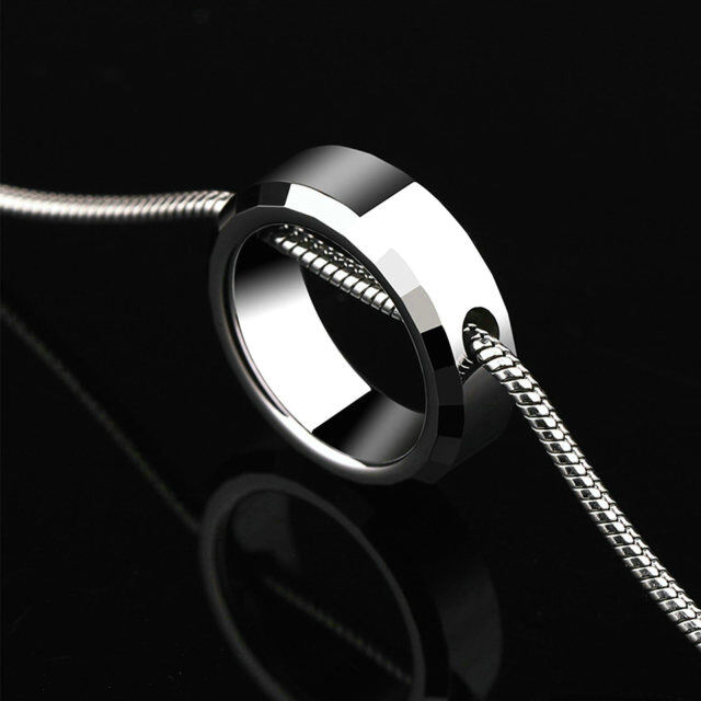 Sterling Silver Sculpture Personalized Engraving Pendant Necklace for Men-3
