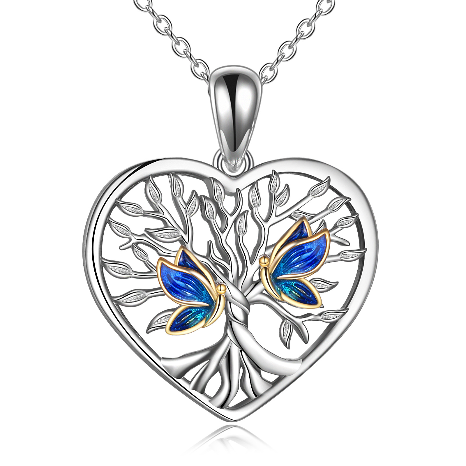 Butterfly Heart Pendant Necklace Jewelry
