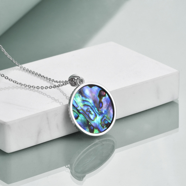 Sterling Silver Abalone Shellfish Tree Of Life Pendant Necklace-4