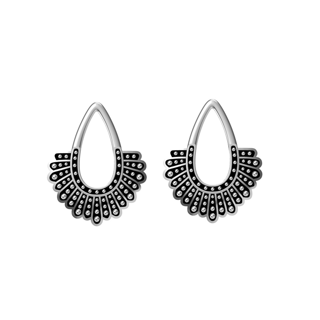 Bitone 925 Sterling Silver Drop/Stud Collar Earrings for Women