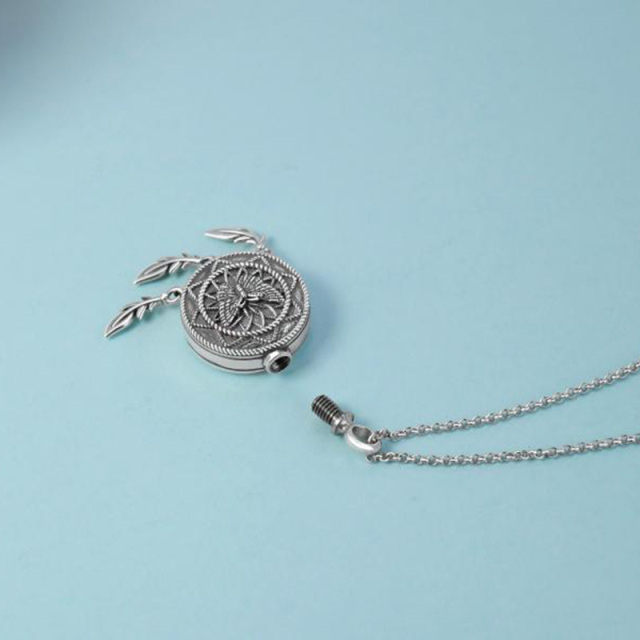 Sterling Silver Butterfly & Dream Catcher Urn Necklace for Ashes-2
