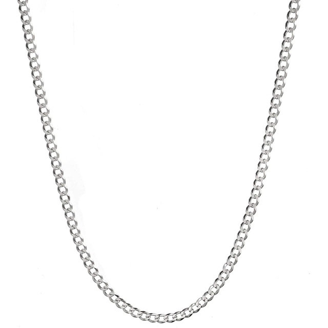 Sterling Silber Curb Link Kette Halskette-0