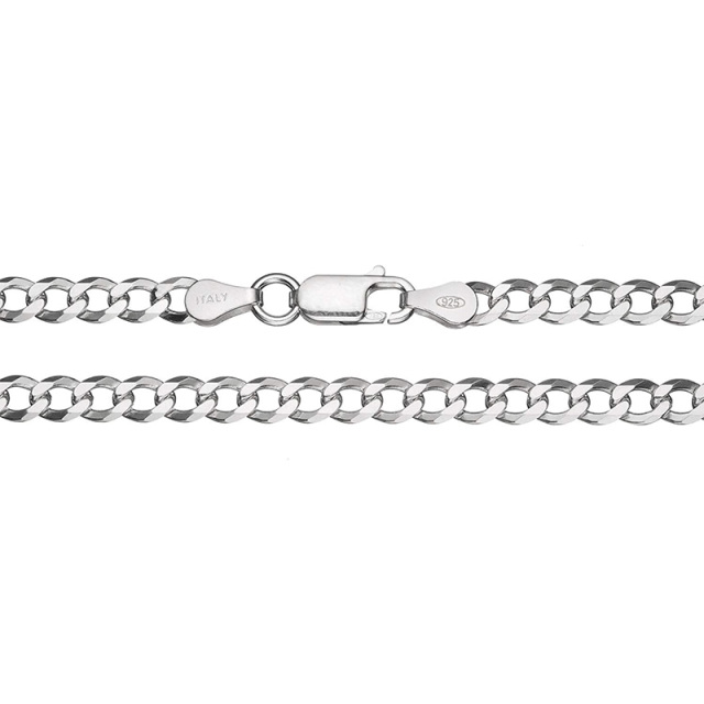 Sterling Silber Curb Link Kette Halskette-3