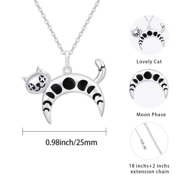 Sterling Silver Cat Pendant Necklace-2