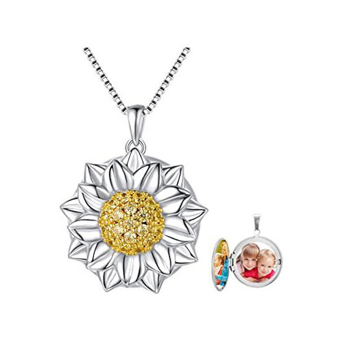 You are My Sunshine Sunflower Necklace Locket That Hold Pictures 