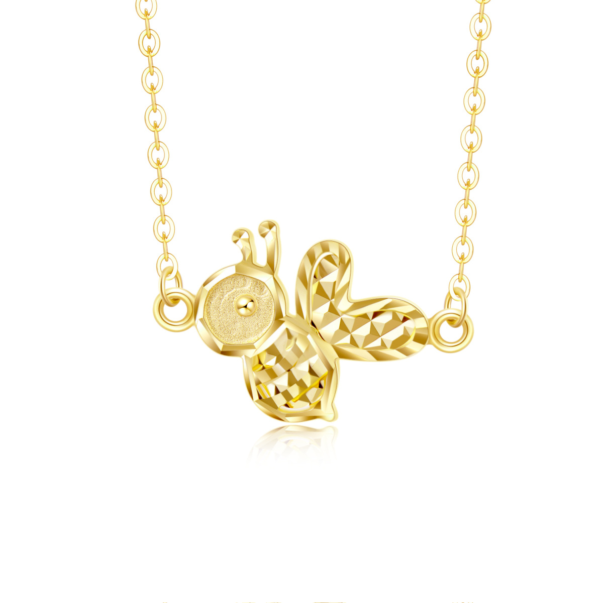 18K Gold Bees Pendant Necklace-1