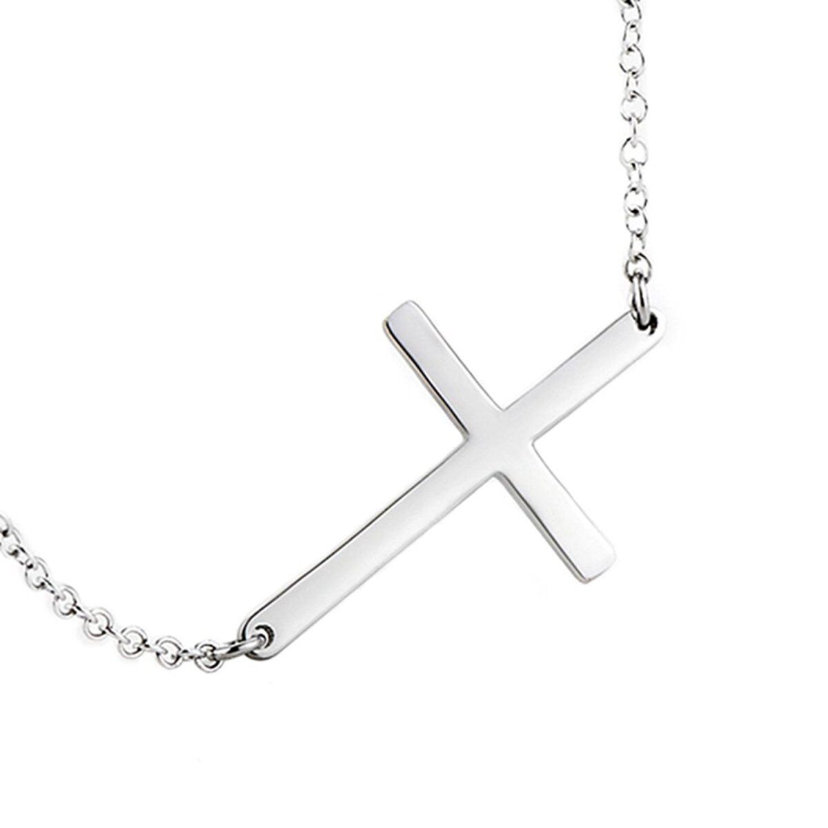 Sterling Silver Cross Pendant Necklace-1