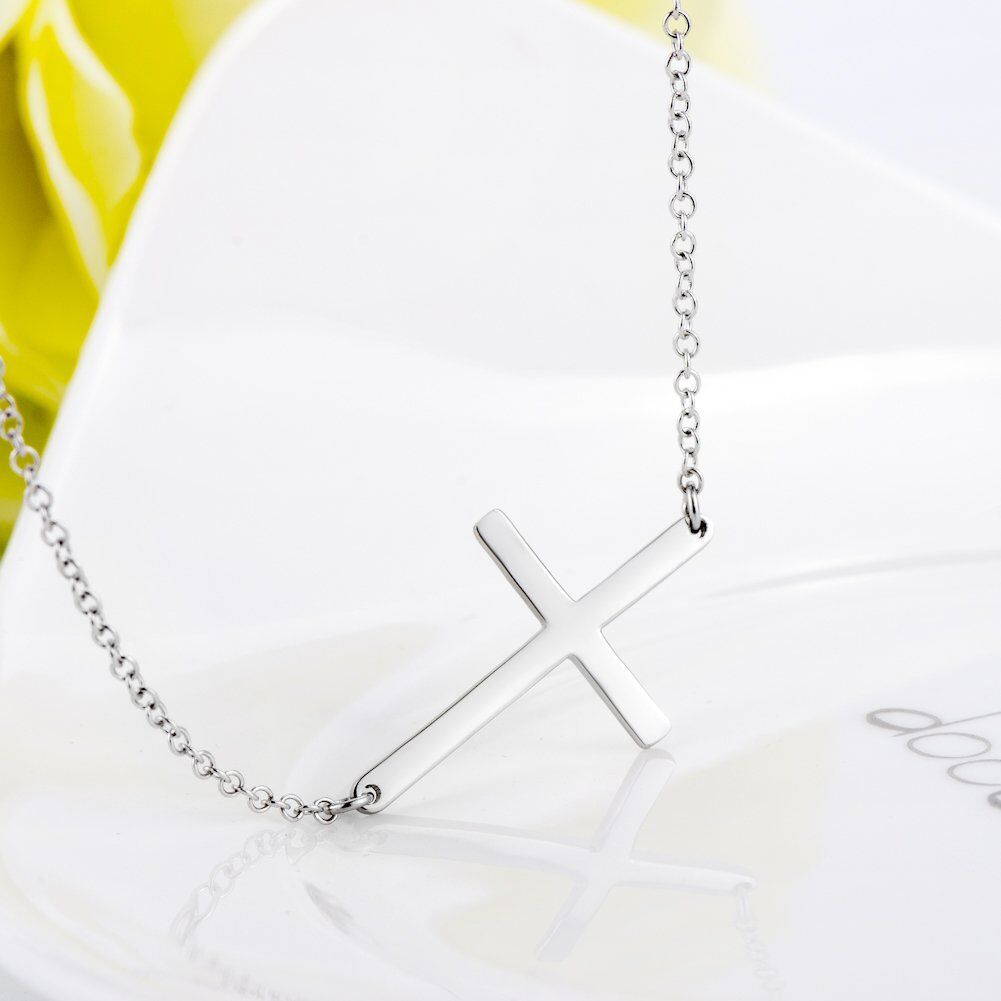 Sterling Silver Cross Pendant Necklace-4