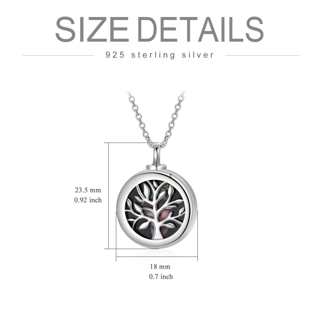 Sterling Silber Baum des Lebens personalisierte Foto Medaillon Urne Halskette für Asche-4