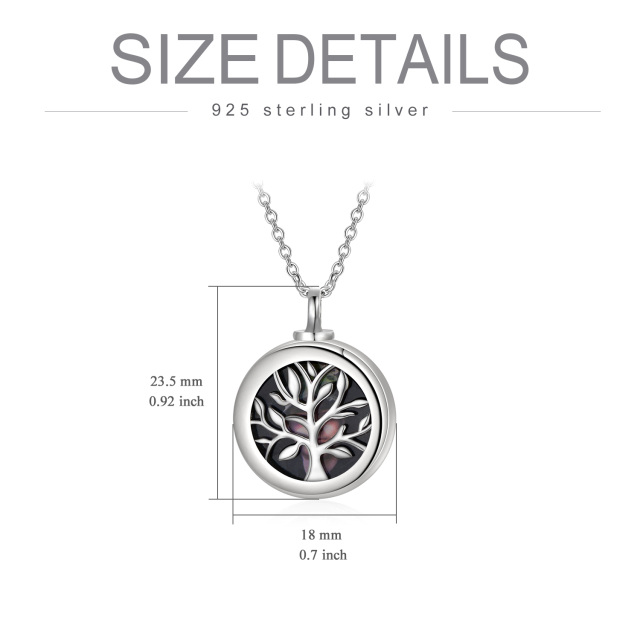 Collier en argent sterling pour cendres avec photo personnalisée et arbre de vie-4