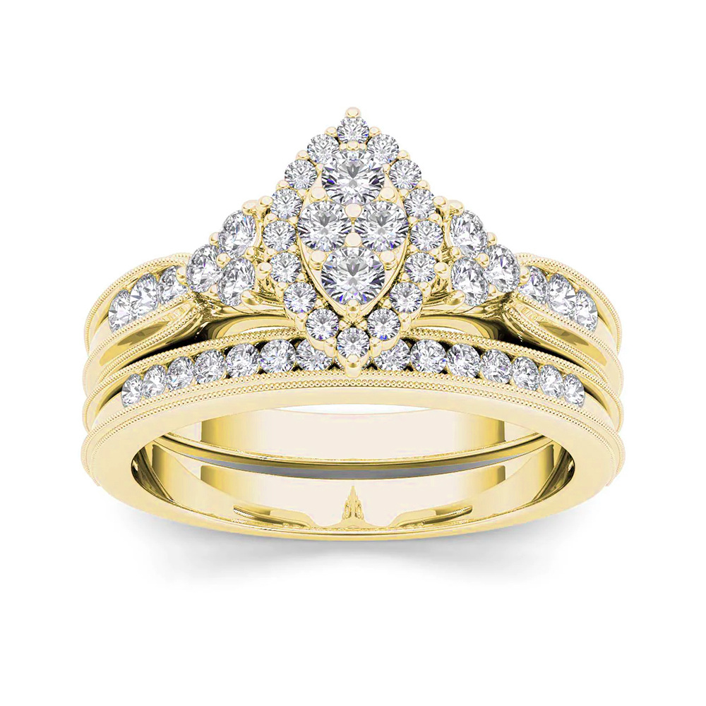 14K Gold Moissanit-Krone Verlobungsring-1