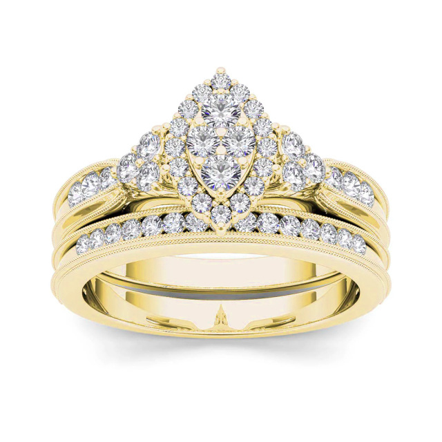 14K Gold Moissanite Crown Engagement Ring-1