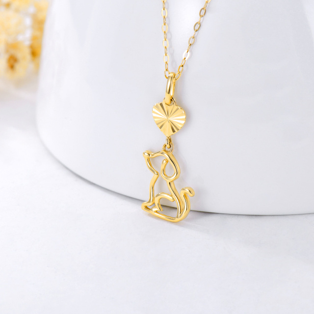14K Gold Dog Pendant Necklace-2