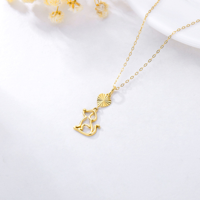 14K Gold Dog Pendant Necklace-3