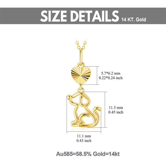14K Gold Dog Pendant Necklace-5