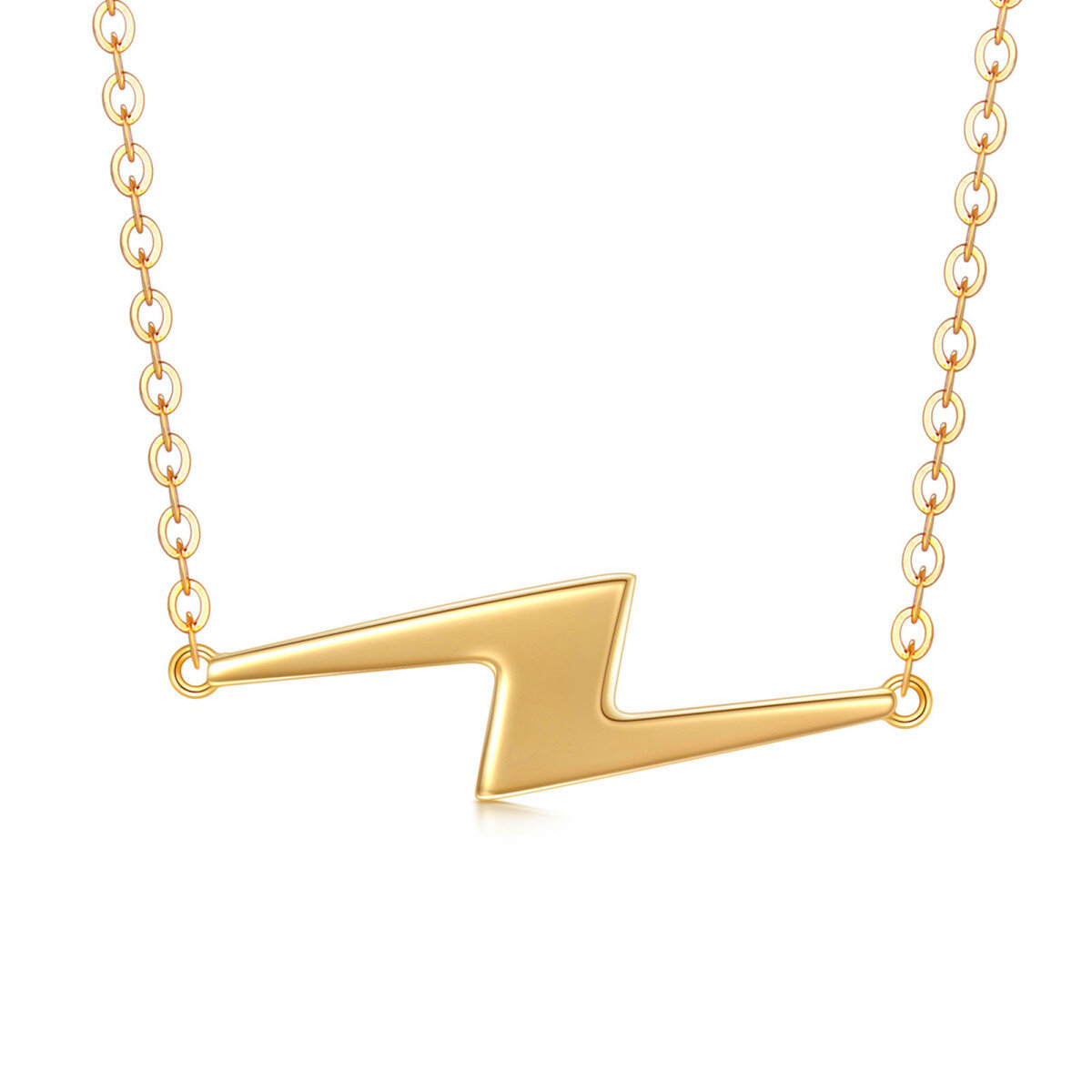 14K Gold Lightning Pendant Necklace-1