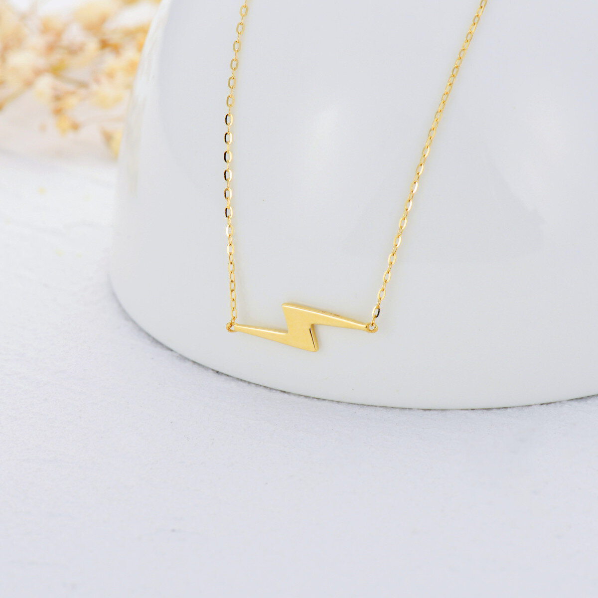 Collar Colgante Rayo Oro 14K-4