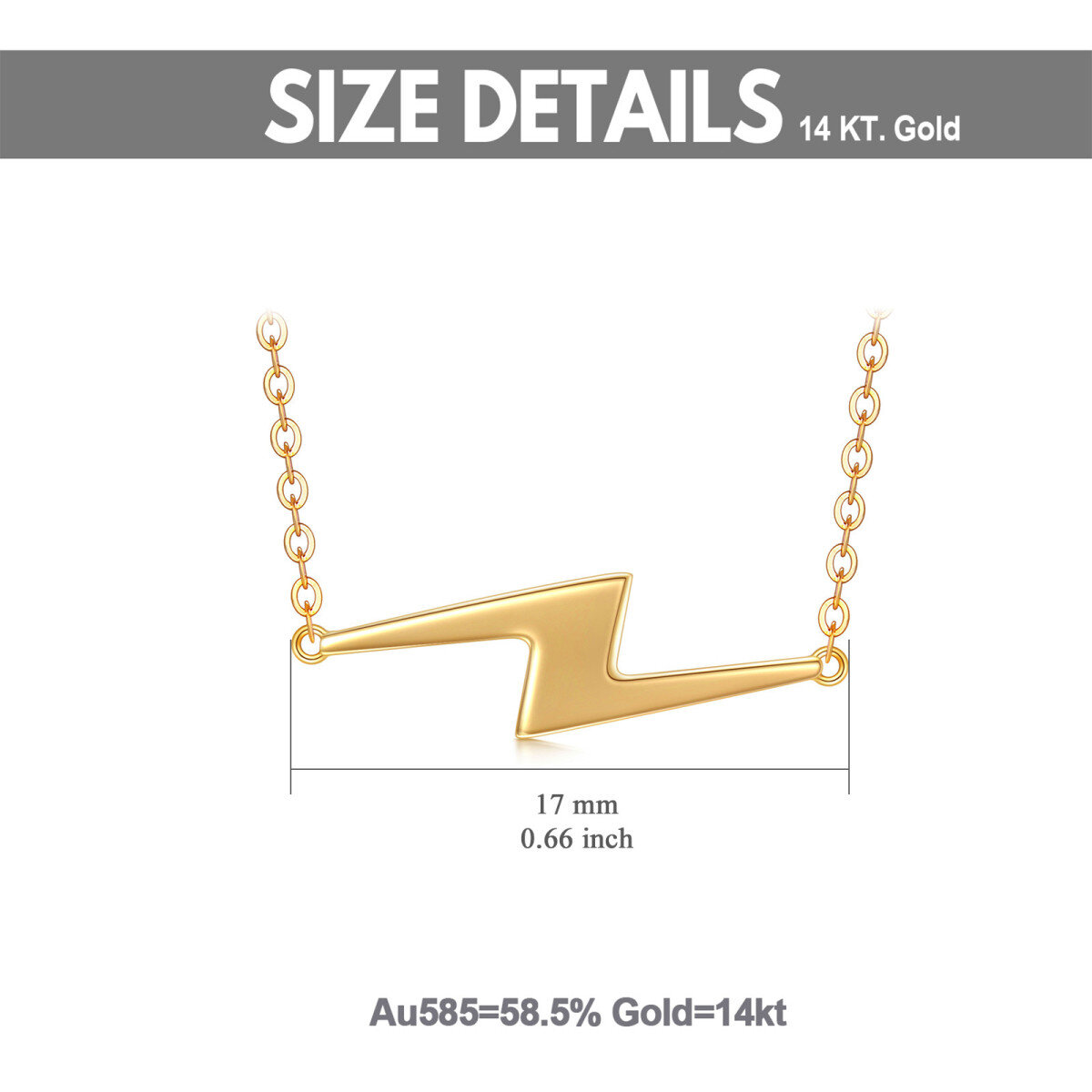 14K Gold Lightning Pendant Necklace-5