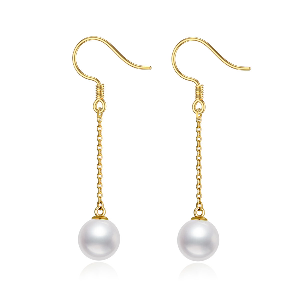 14K Gold Pearl Stud Earrings-1