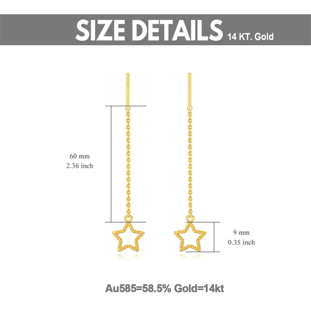 Brincos de estrela em ouro 14K-5