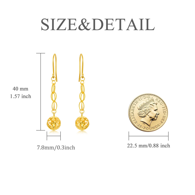 Boucles d'oreilles pendantes rondes en or 18K-4