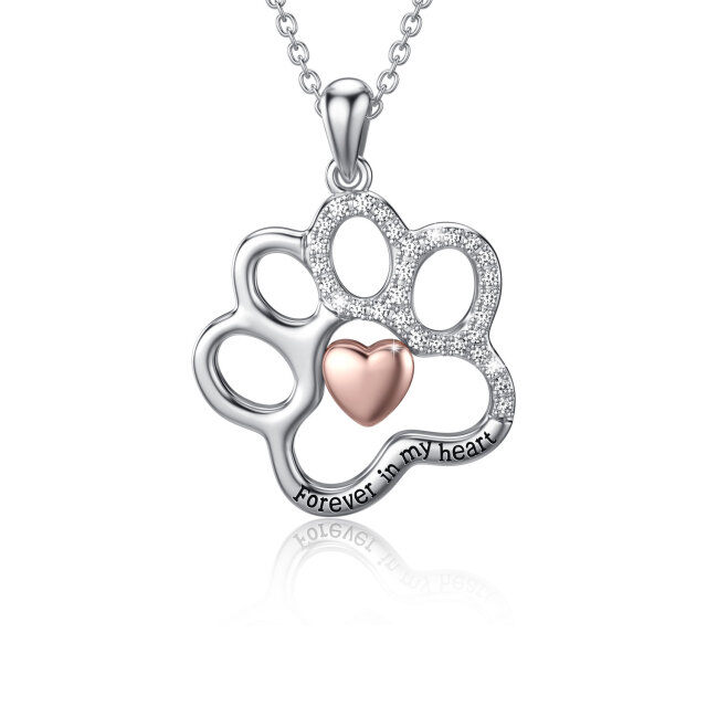 Sterling Silver Two-tone Dog Pendant Necklace-0