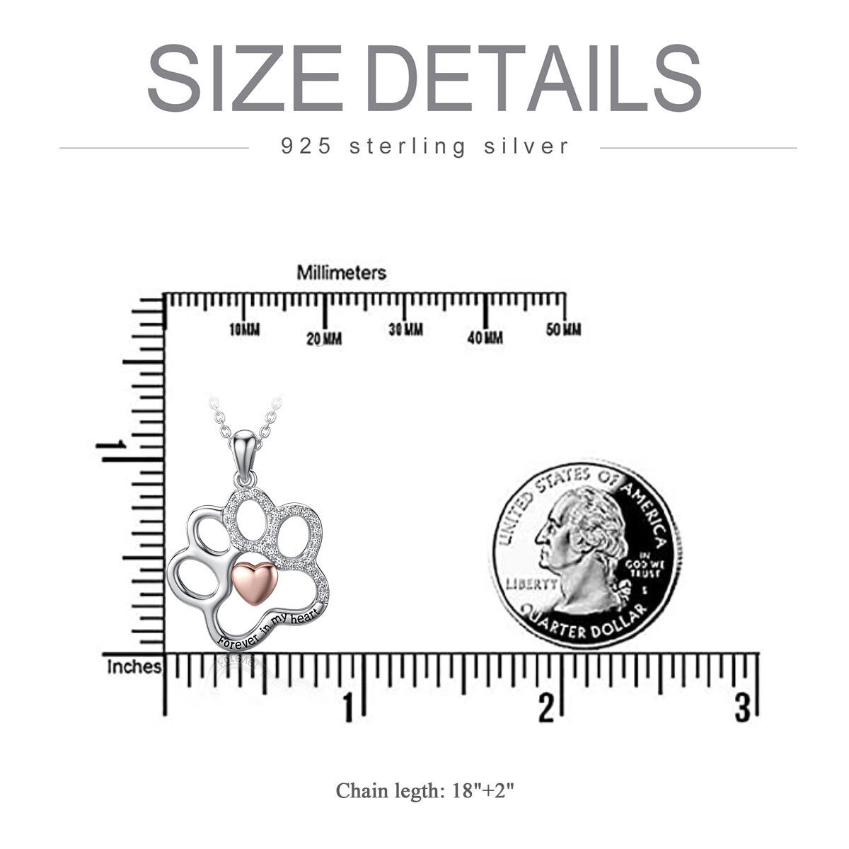 Sterling Silber Zweifarbige Hundehalskette mit Anhänger-6