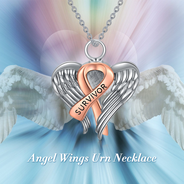 Sterling Silver Angel Wing Pendant Necklace-5