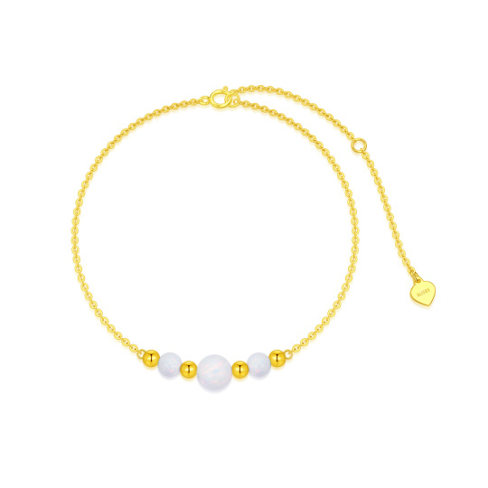 14K Gold Opal Bead Metal Beads Bracelet