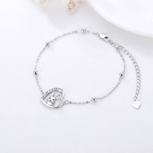 Bracelet pendentif lapin en argent sterling et zircon-2