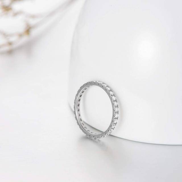 Bague en argent sterling avec diamant et moissanite-2