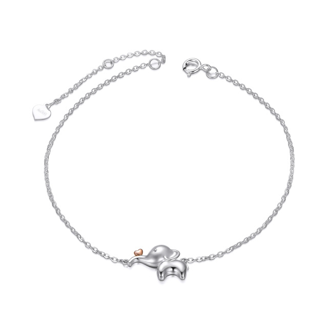 Bracelet de cheville en forme d'éléphant porte-bonheur en or 14 carats pour femme, bijoux cadeaux pour les amoureux des animaux-1
