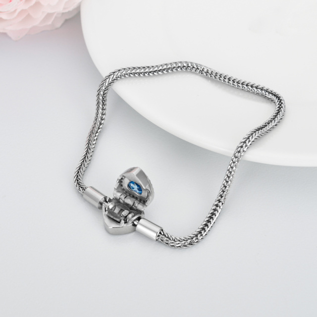 Pulsera de plata de ley con colgante de corazón de cristal en forma de corazón-3