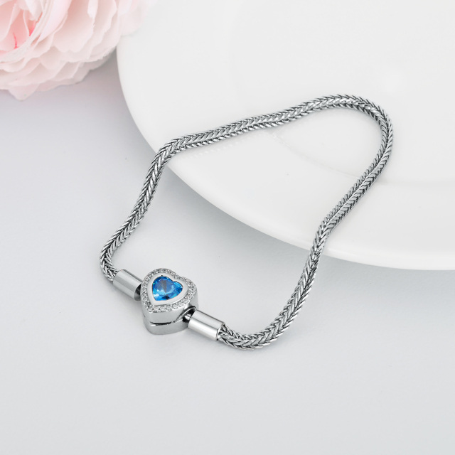 Pulsera de plata de ley con colgante de corazón de cristal en forma de corazón-4