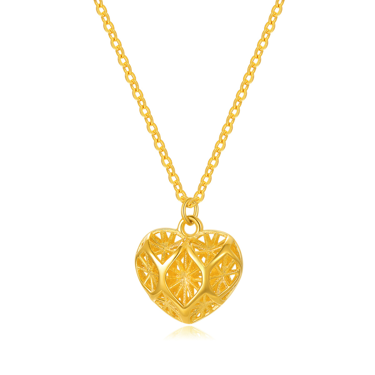 18K Gold Heart Pendant Necklace-1