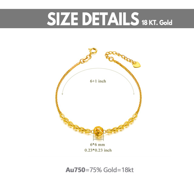 18K Gold Spherical Pendant Bracelet-5