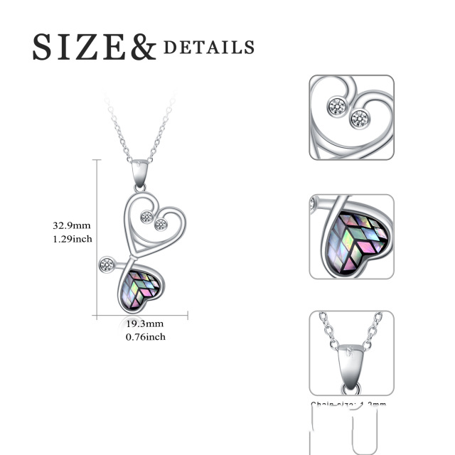 Sterling Silver Opal Stethoscope Pendant Necklace-4