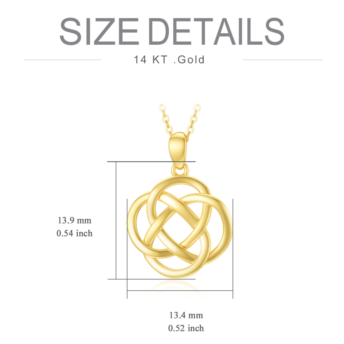 14K Gold Celtic Knot Pendant Necklace-4