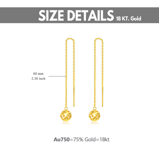 18K Gold Spherical Drop Earrings-4