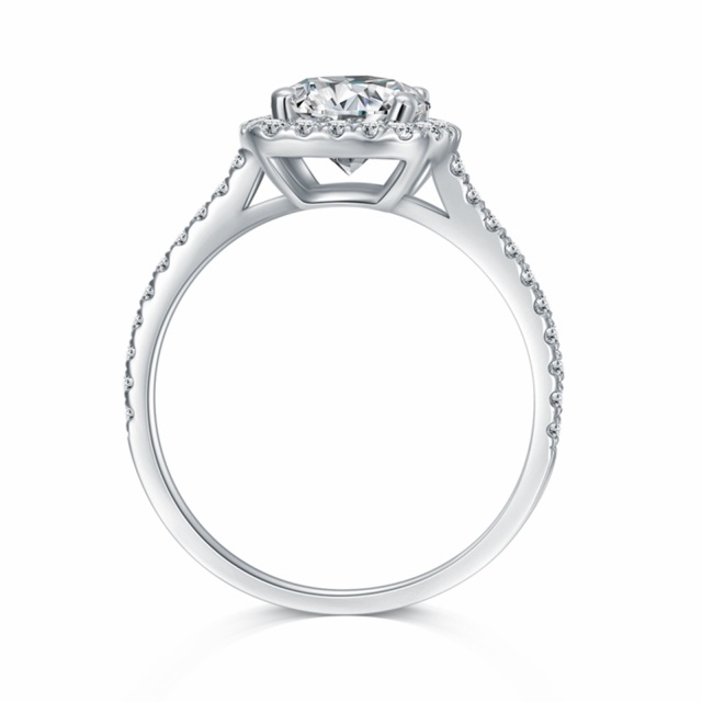 10K White Gold Circular Shaped Moissanite Engagement Ring-4