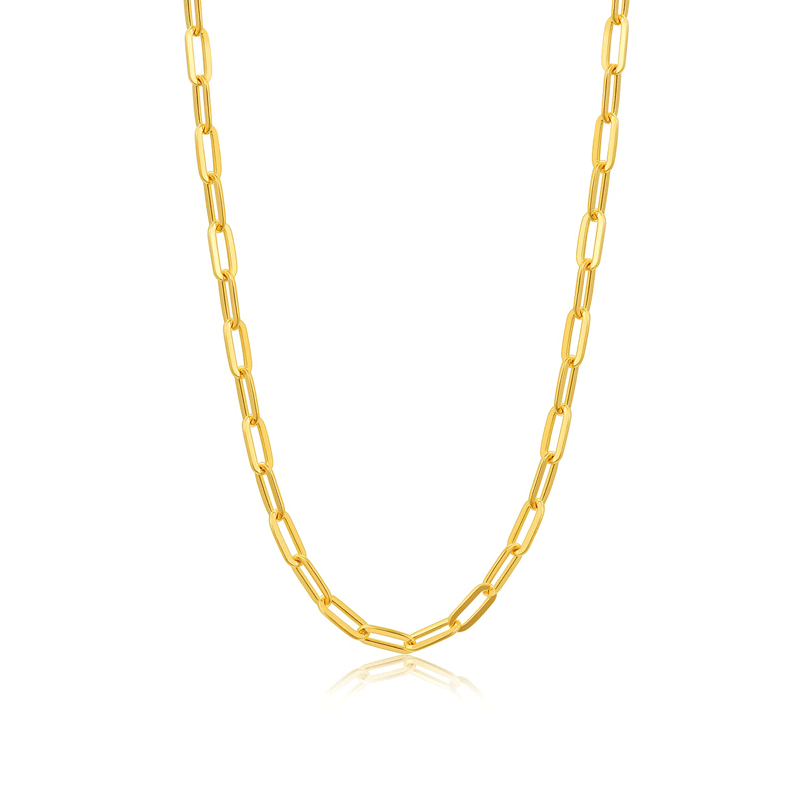 18K Gold Paperclip Chain Necklace-1