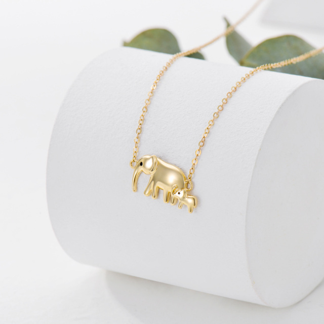 Colar com pingente de elefante em ouro 9K-3