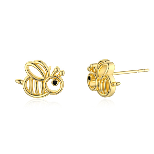 14K Gold Bees Stud Earrings