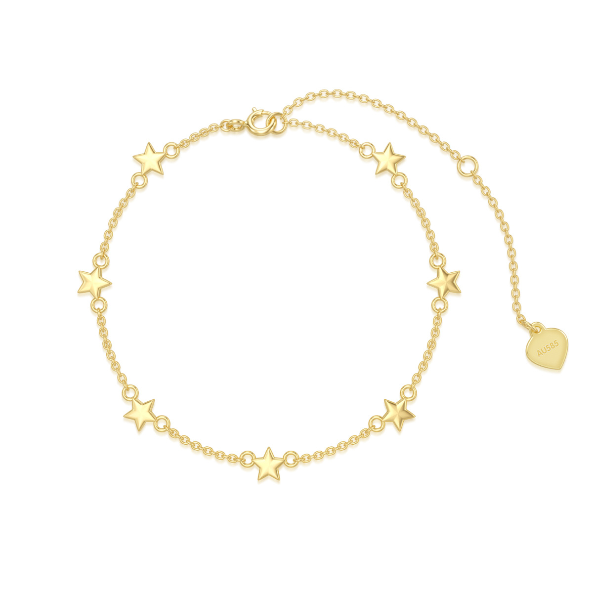 Bracelet avec pendentif étoile en or 14K-1